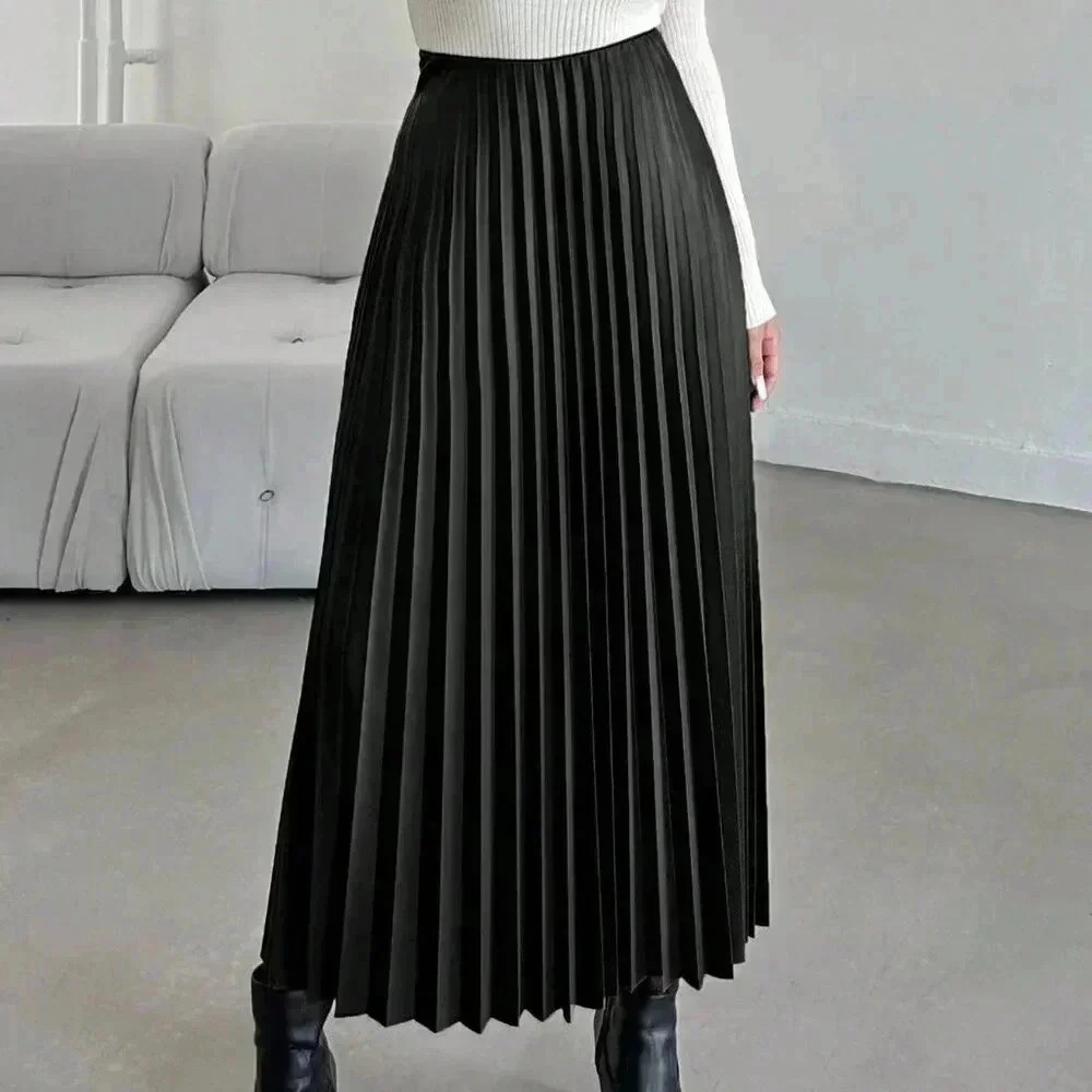 Black Elegant Women's Pleated Skirt - Picture 5 of 5